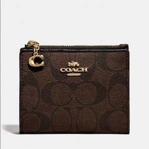 Coach Snap Card Case with Signature Canvas
